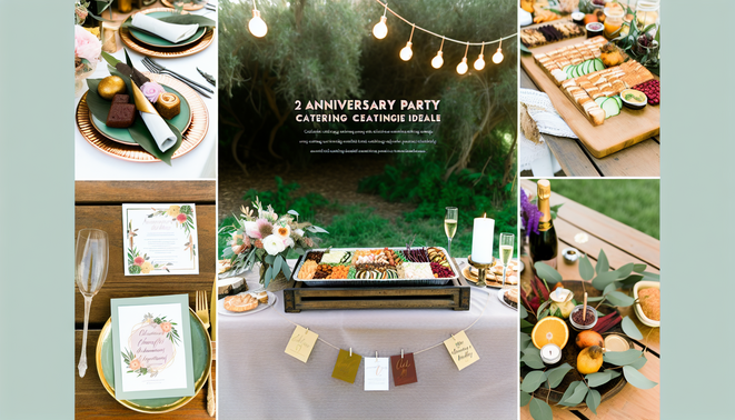 alt_text: Elegant Boho-themed anniversary table with colorful food, personalized decor, and a warm atmosphere.